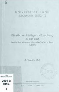 Blaues Buch mit Berichten über die Forschung zu KI in der BRD
